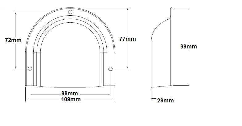 Horseshoe Vent Cover 109mm
