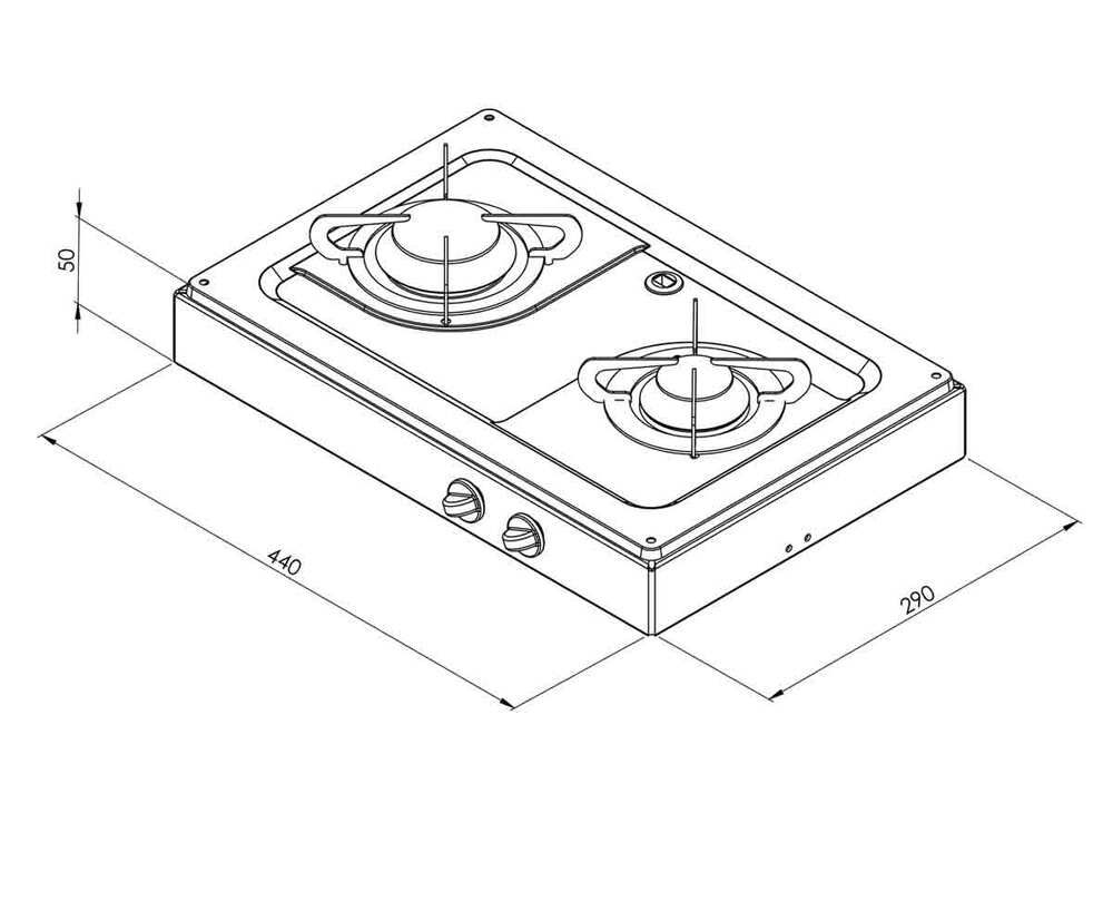 CAN 2 Burner Hob Surface Mounted Marine Stainless Steel