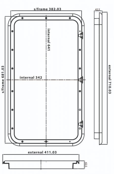 Coast RV Service Door 10 with Locks White 411 x 681mm