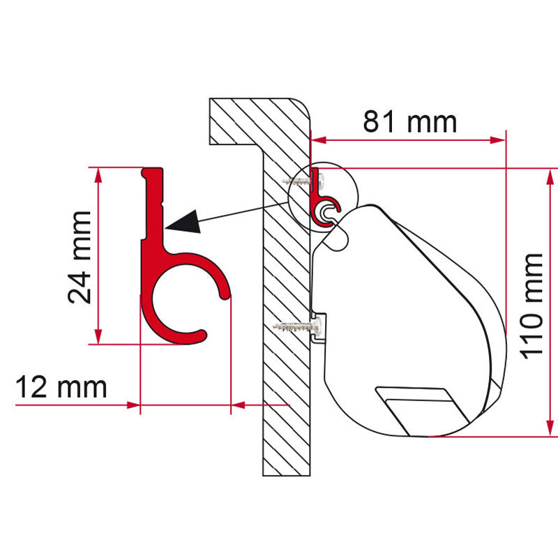 Fiamma Awning Rail/Rope Track 4mm x 4m