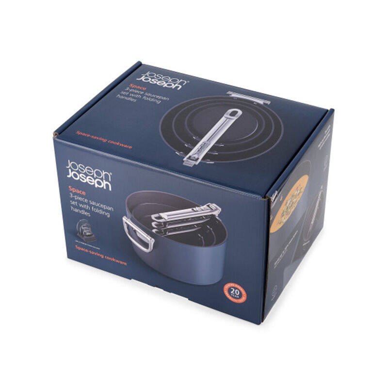 Joseph Space Saucepan Set with Folding Handles