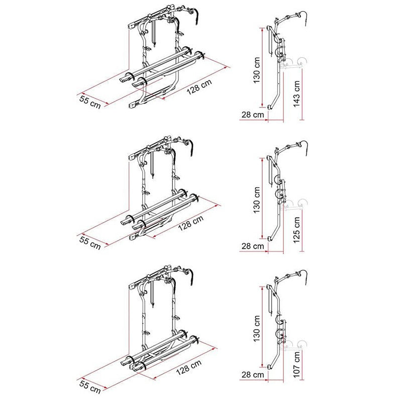 Fiamma Carry-Bike 200DJ for Fiat Ducato Van (after June 2006) Black (Pre-2023 Version)