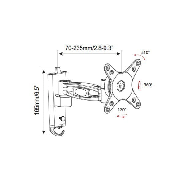 Majestic TV Bracket with Removable Plate 1 Arm