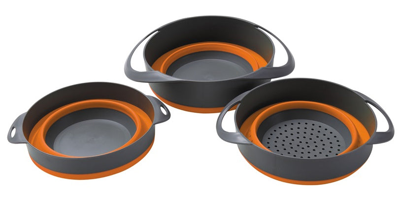 Kiwi Camping Collapsible Bowl and Colander Set 3pc