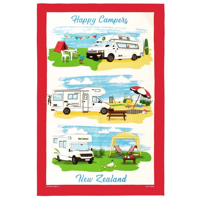 Derek Tea Towel Happy Campers Motorhome