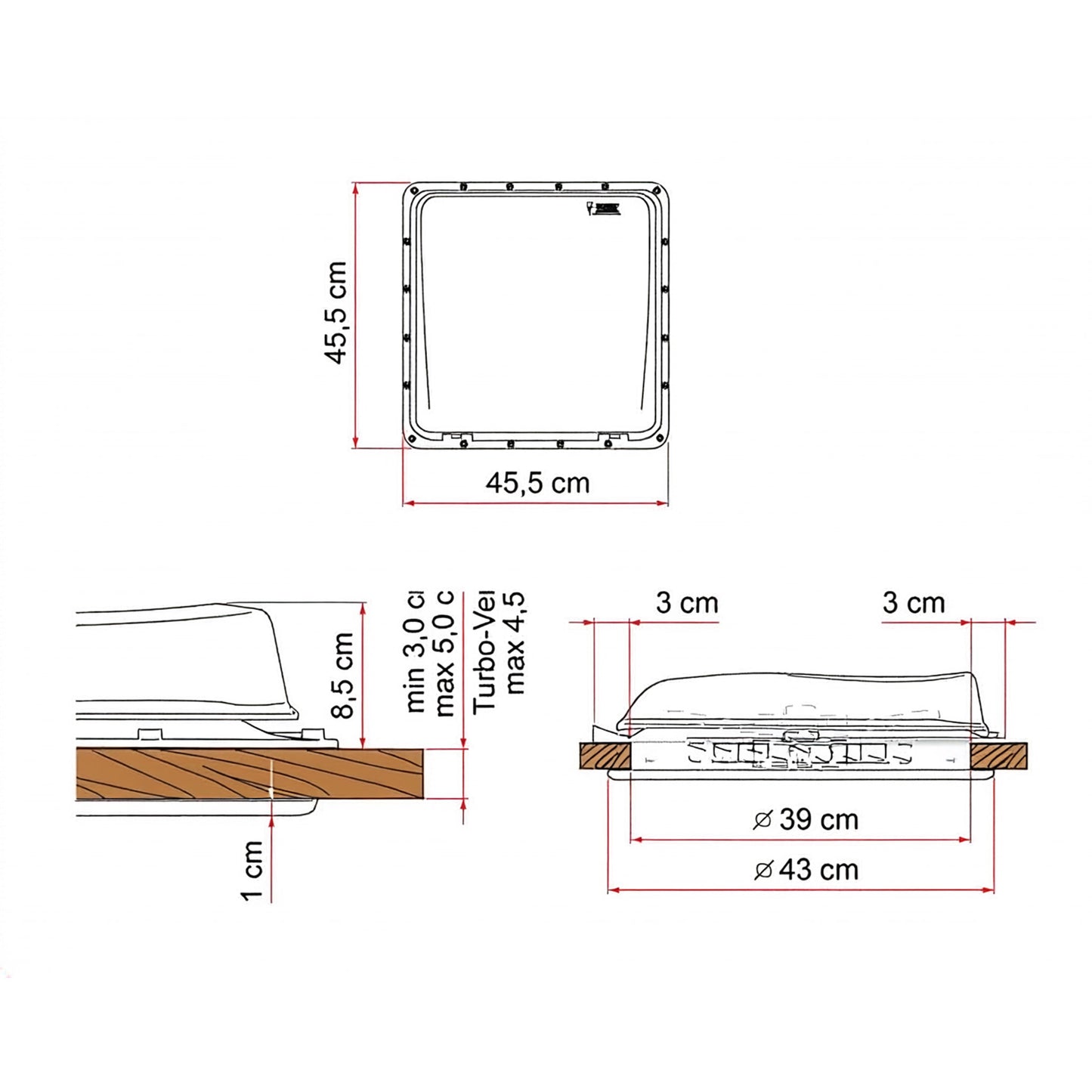 Fiamma Vent 160 Roof Vent 400 x 400mm