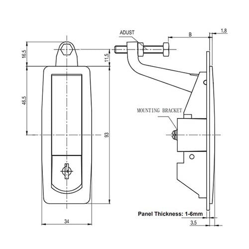 Selectlok Locker Part - Latch with Lock/Key