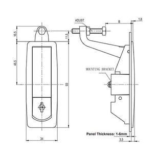 Selectlok Locker Part - Latch with Lock/Key