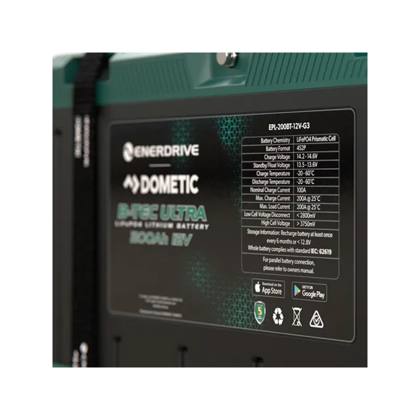 Enerdrive B-TEC G3 Ultra Lithium Battery 12V/200AH