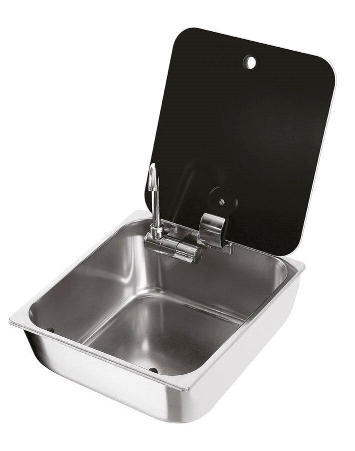 CAN Sink and Mixer/Tap with Glass Lid Rectangular