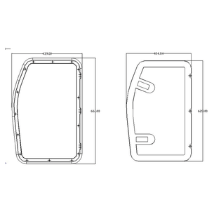 Coast RV Service Door 7 with Locks White 370 x 595mm