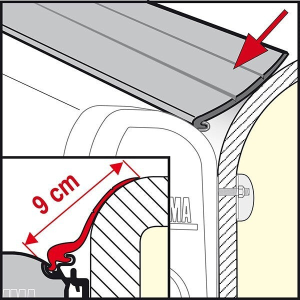 Fiamma Awning Part - F45 Series Rain Guard L 9cm (sold per metre)