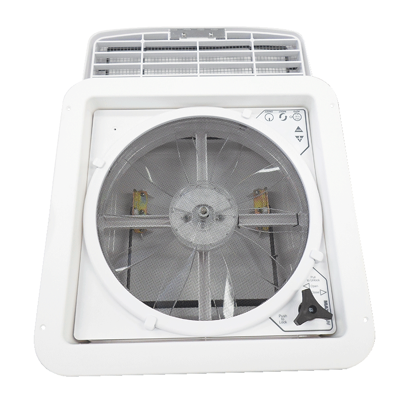 MaxxAir Maxxfan Deluxe Fan/Vent Manual Lift 14" x 14" - White