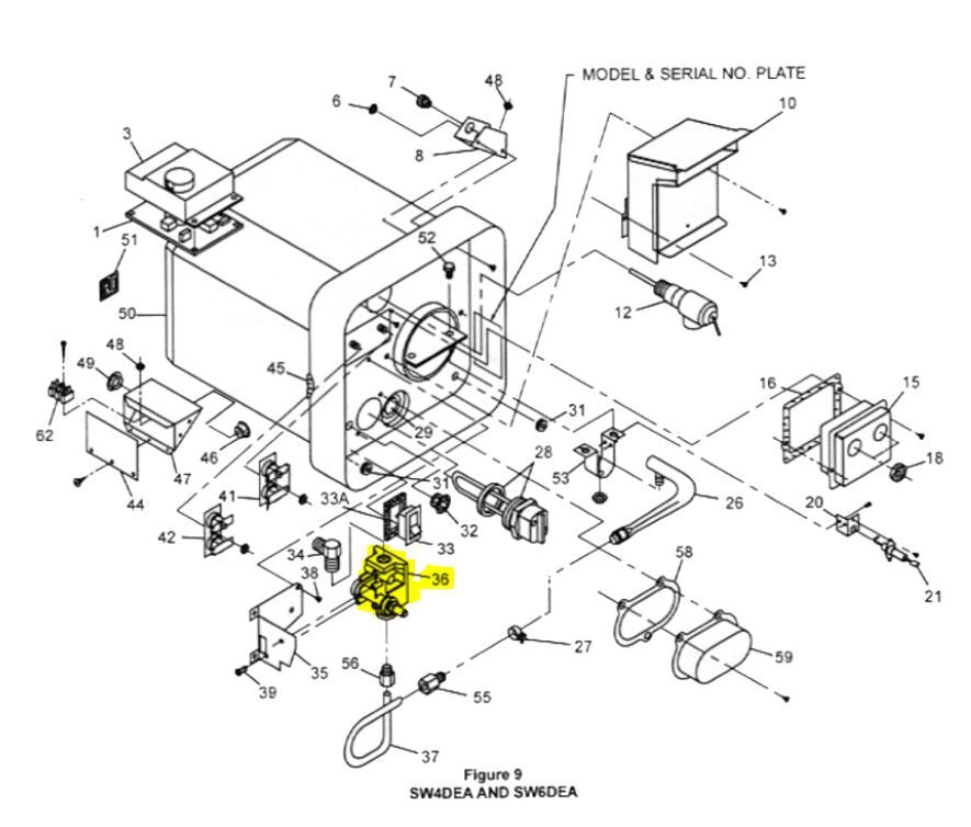 Suburban Water Heater Part - SW4DEA/SW6DA/SW6DEA Direct Spark Gas Valve