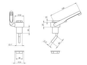 CAN Fold Down Tap with Flow Switch Cold Only