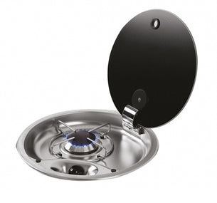 CAN 1 Burner Hob with Glass Lid Stainless Steel