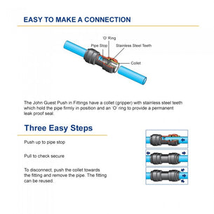 Push-Fit Shut-Off Valve Straight 12mm (F) - 12mm (F)