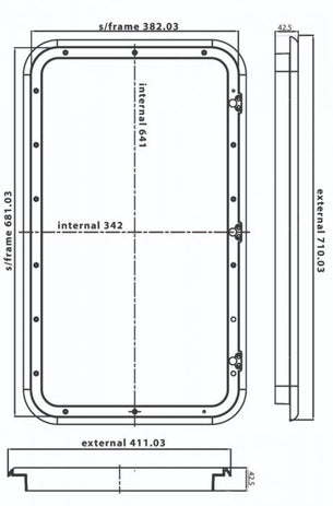 Coast RV Service Door 10 with Locks White 411 x 681mm