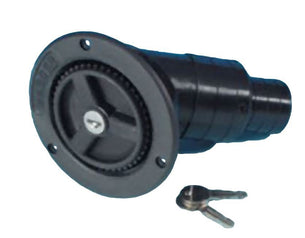 Water Filler with Cap/Lock Black 40mm