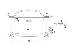 Grab Handle Stainless Steel 119mm