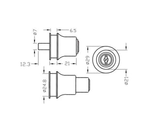 Push Lock for Sliding Glass Double Doors Locking 21mm