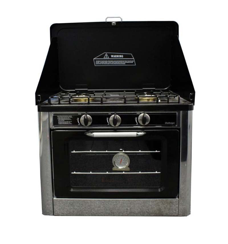 Challenger Tui Portable Camping 2 Burner Hob Gas Oven