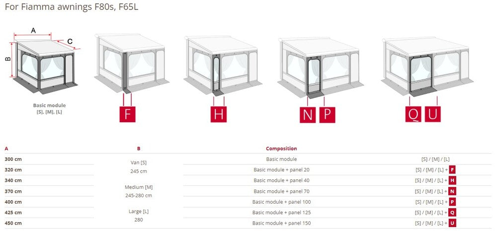 Fiamma 2021 Privacy Room Attachment - Front Panel