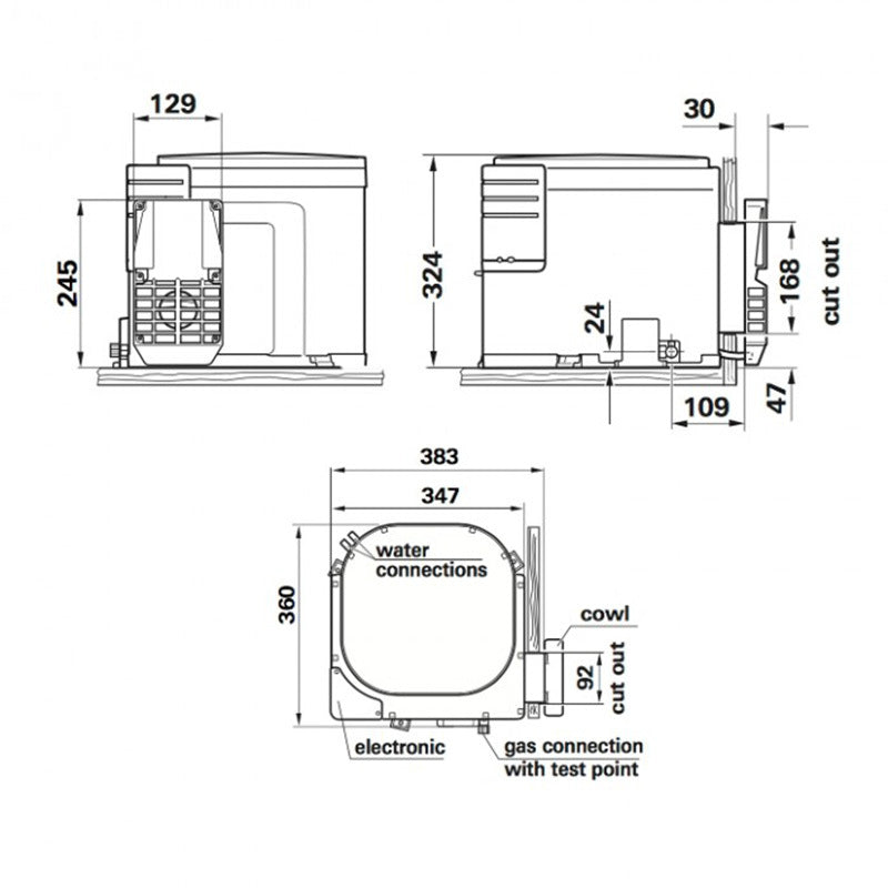 Truma UltraRapid Hot Water System 14L with Install Kit - Gas/240V