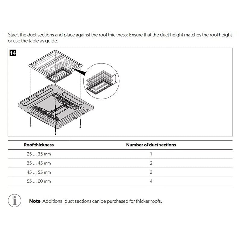 Dometic FreshJet 7 Extension Kit for Roof Thickness 45-68mm
