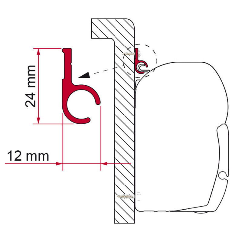 Fiamma Awning Rail/Rope Track 4mm x 4m