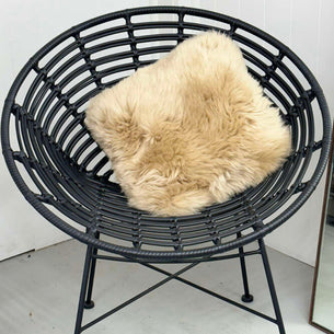 Classic NZ Sheepskin Cushion with Wisewool Inner Sand