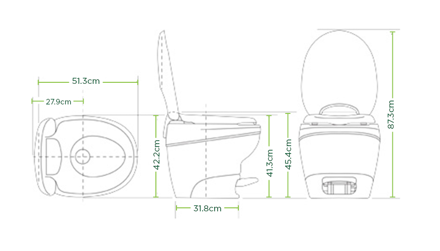 Thetford Bravura Toilet with Foot Pedal Flush