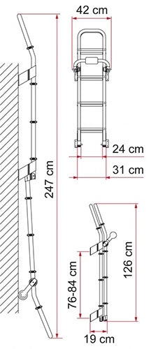 Fiamma Deluxe 8 Foldable External Ladder 8 Steps