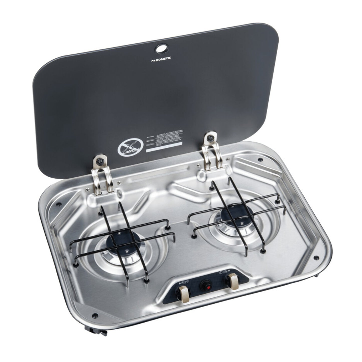 Dometic 2 Burner Hob with Glass Lid - Piezo Ignition