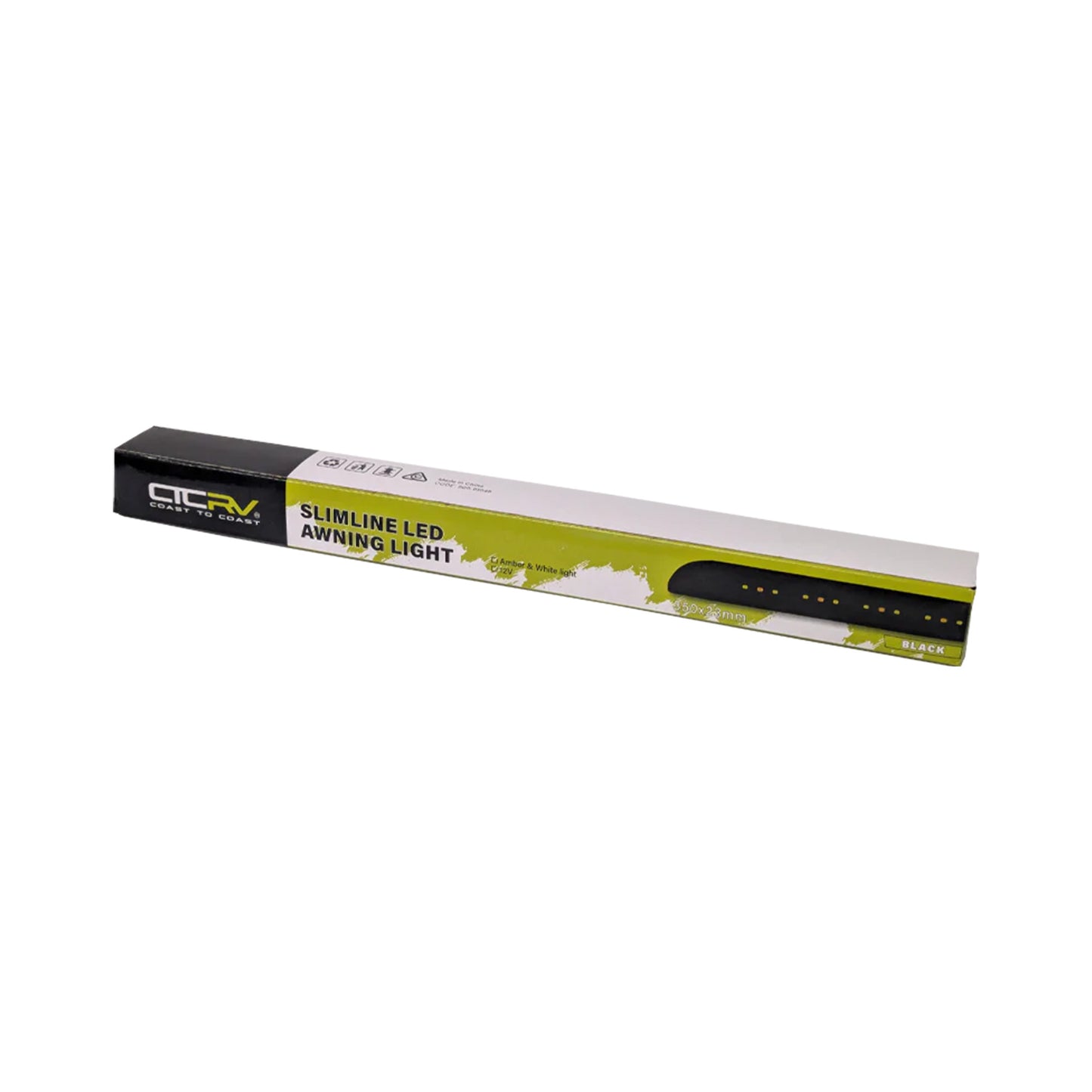Coast RV Slimline Dual Colour Awning Light 30cm Black