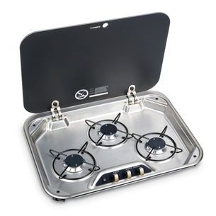 Dometic 3 Burner Hob with Glass Lid - 12V Ignition