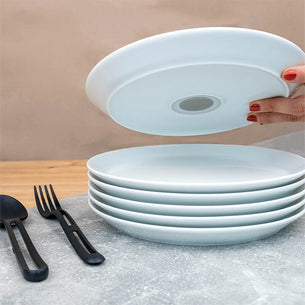 Silwy Magnetic Porcelain Dinner Plate White 2pk