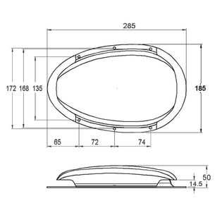 Muller Teadrop Vent White 285 x 185mm