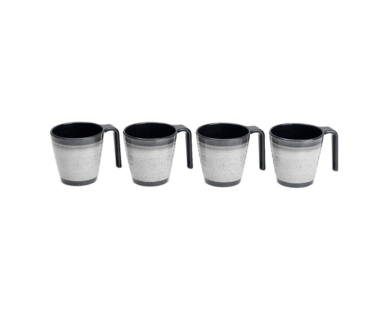 Melamine Essentials Mug Set 4pc Granite Grey