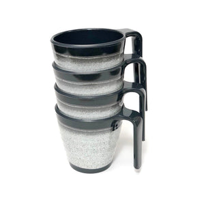 Melamine Essentials Mug Set 4pc Granite Grey