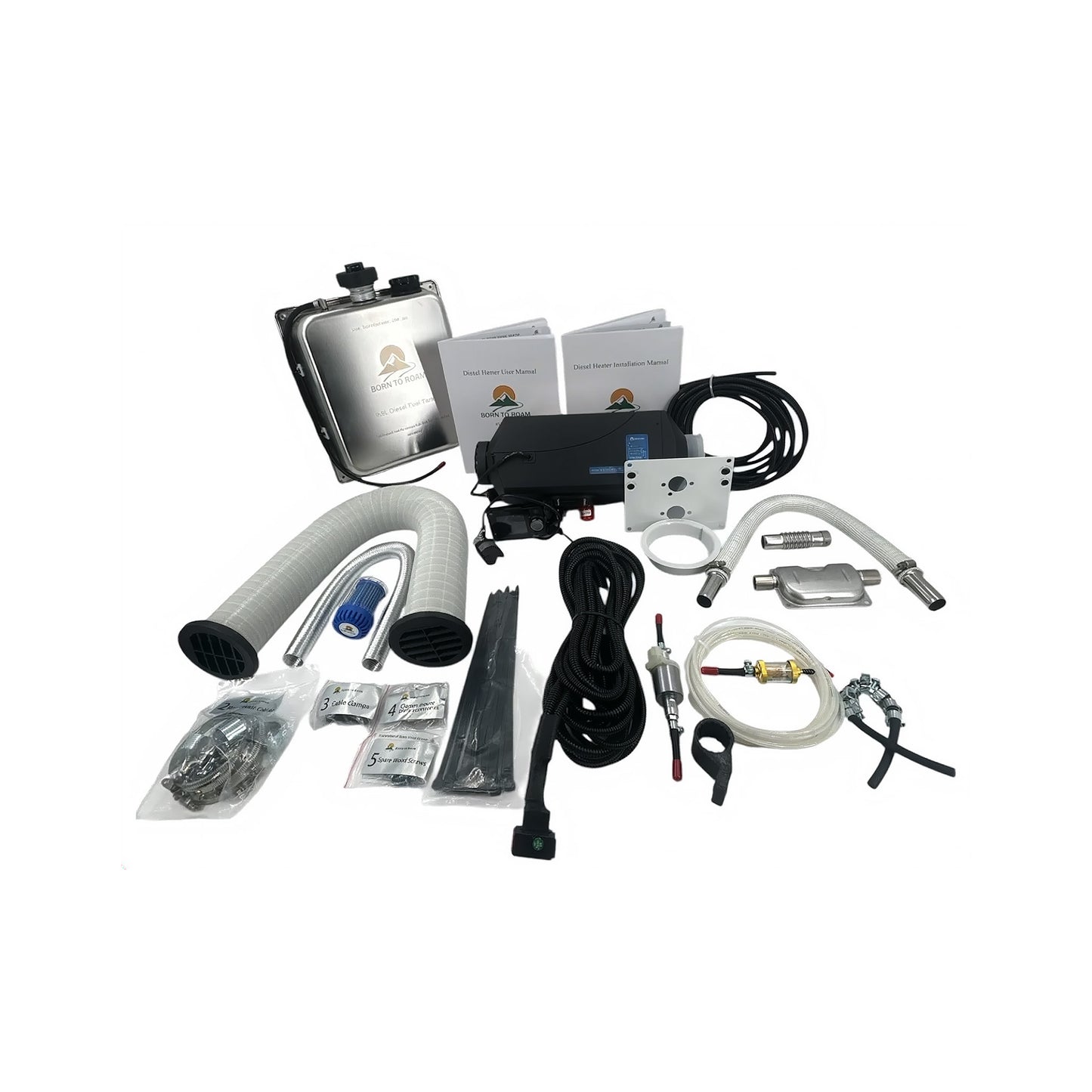 Born to Roam 5KW Diesel Heater Kit with Bluetooth - 9.5L Tank