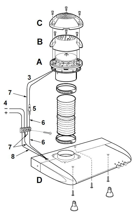 Dometic Rangehood Surface Mounted 12V