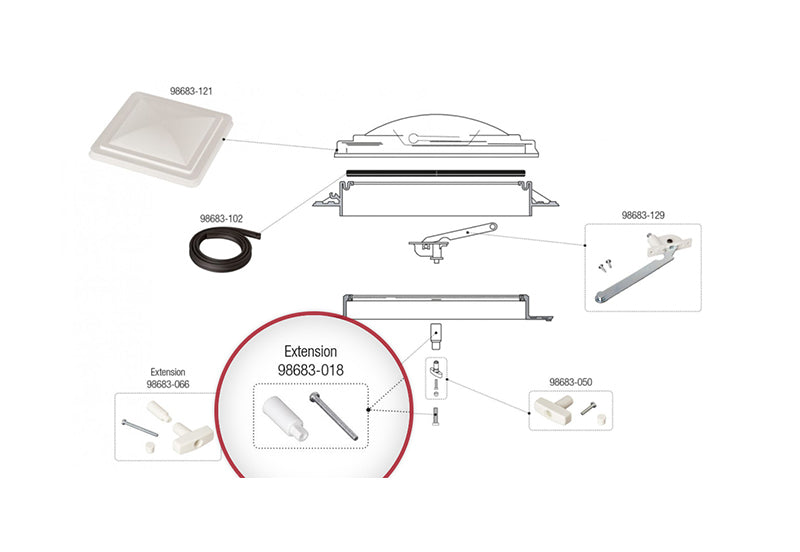 Fiamma Vent Part - Roof Vent Handle Extension Kit