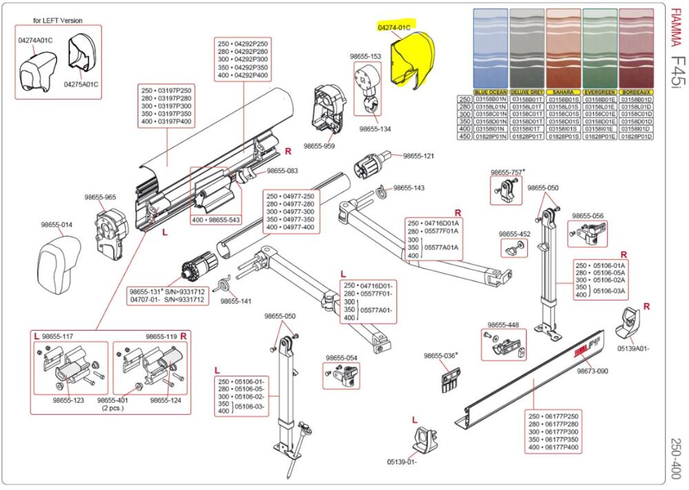 Fiamma Awning Part - F45i End Cap RH
