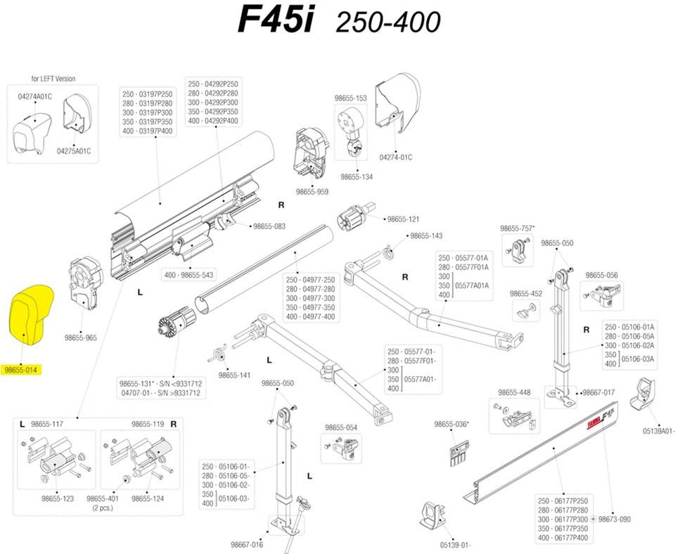 Fiamma Awning Part - F45i End Cap LH