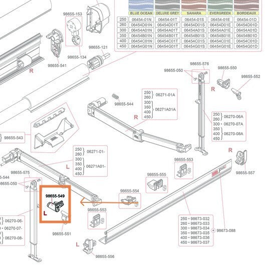 Fiamma Awning Part - F45s Leg Knuckle LH