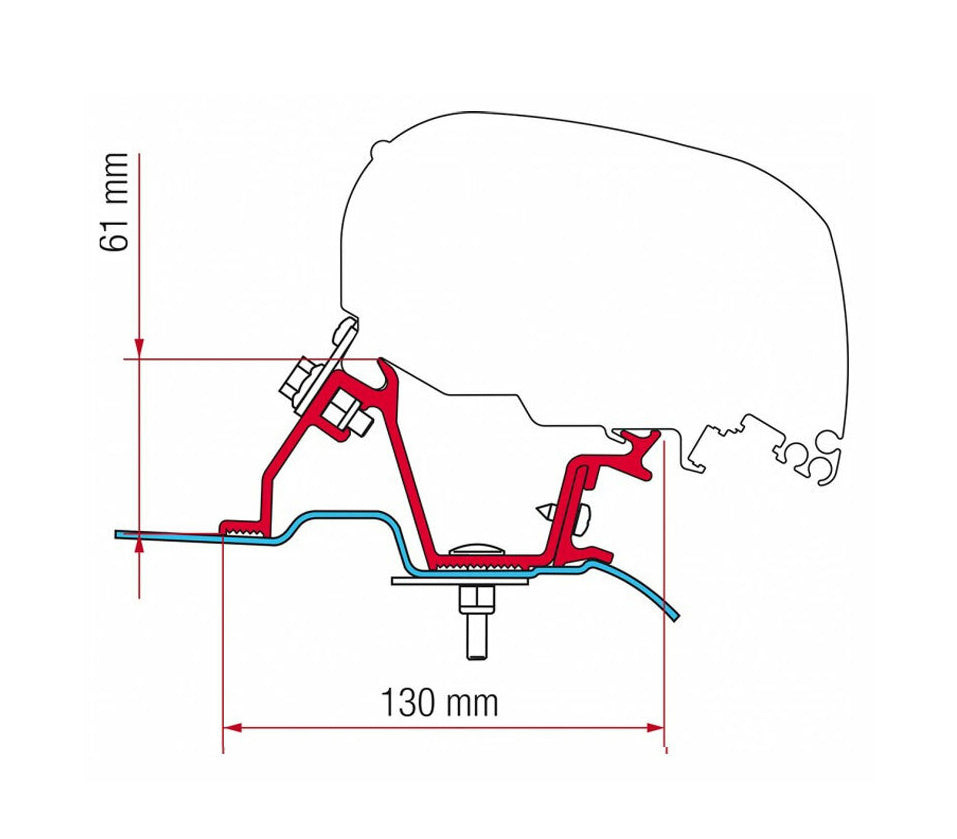 Fiamma Awning Part - F65s/F80s Roof Bracket Kit for Merc Sprinter