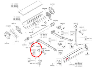 Fiamma Awning Part - F45s/F65s Leg End with Rivets LH