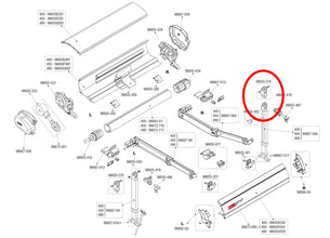Fiamma Awning Part - F45s/F65s Leg End with Rivets RH