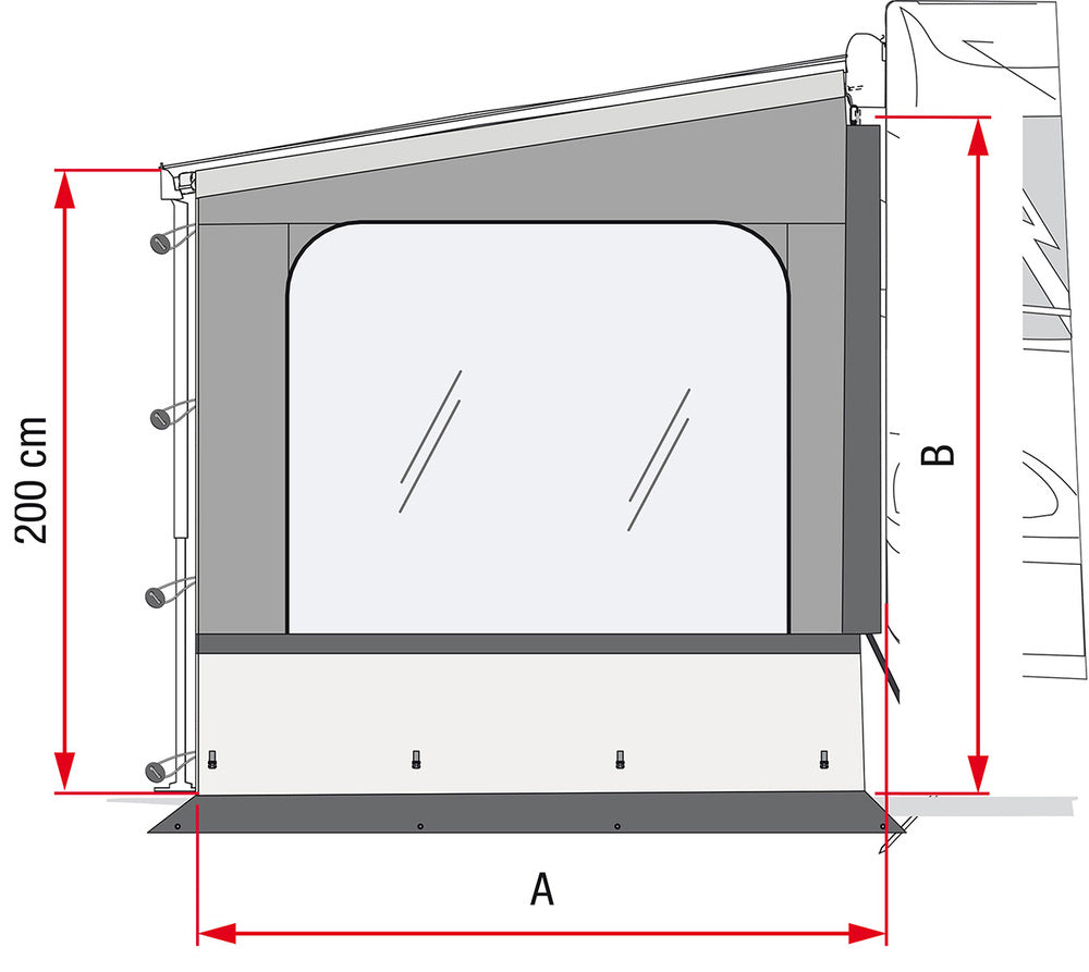 Fiamma Caravanstore XL Side W Pro with Draft Skirt - 2.5m Extension